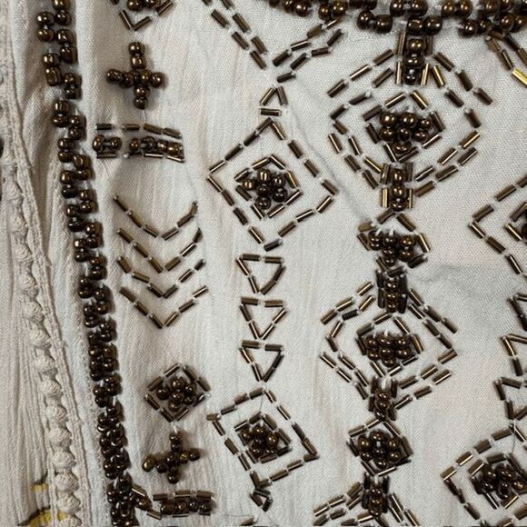 Coco + Jaimeson Beaded Gauzy Tropical Short Romper Spaghetti Straps Size Small - Picture 3 of 13